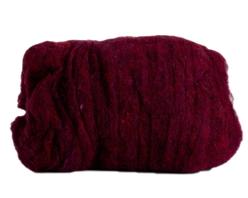 Hand Dyed Wool Batting Garnet