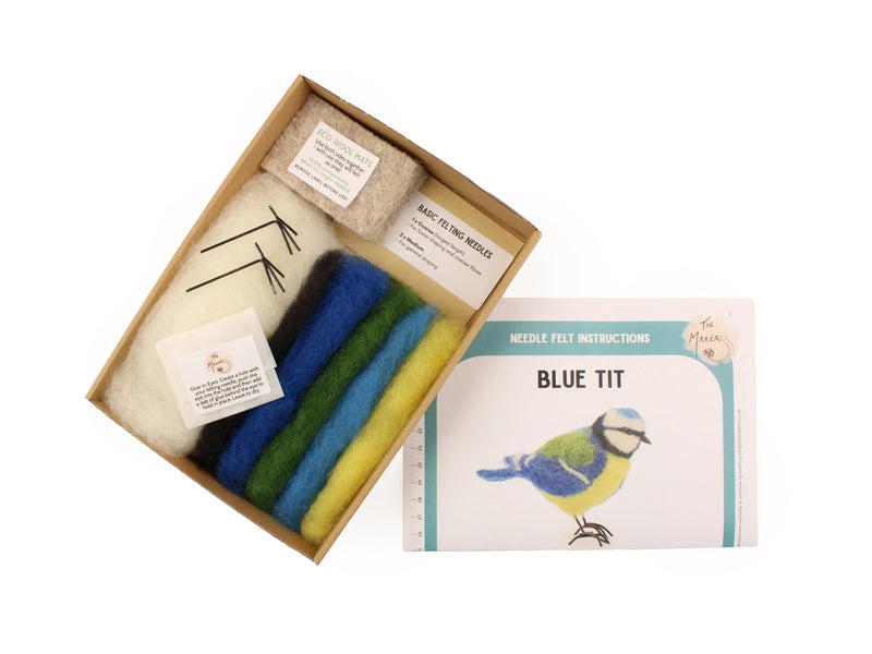 The Makers Blue Tit Needle Felting Kit